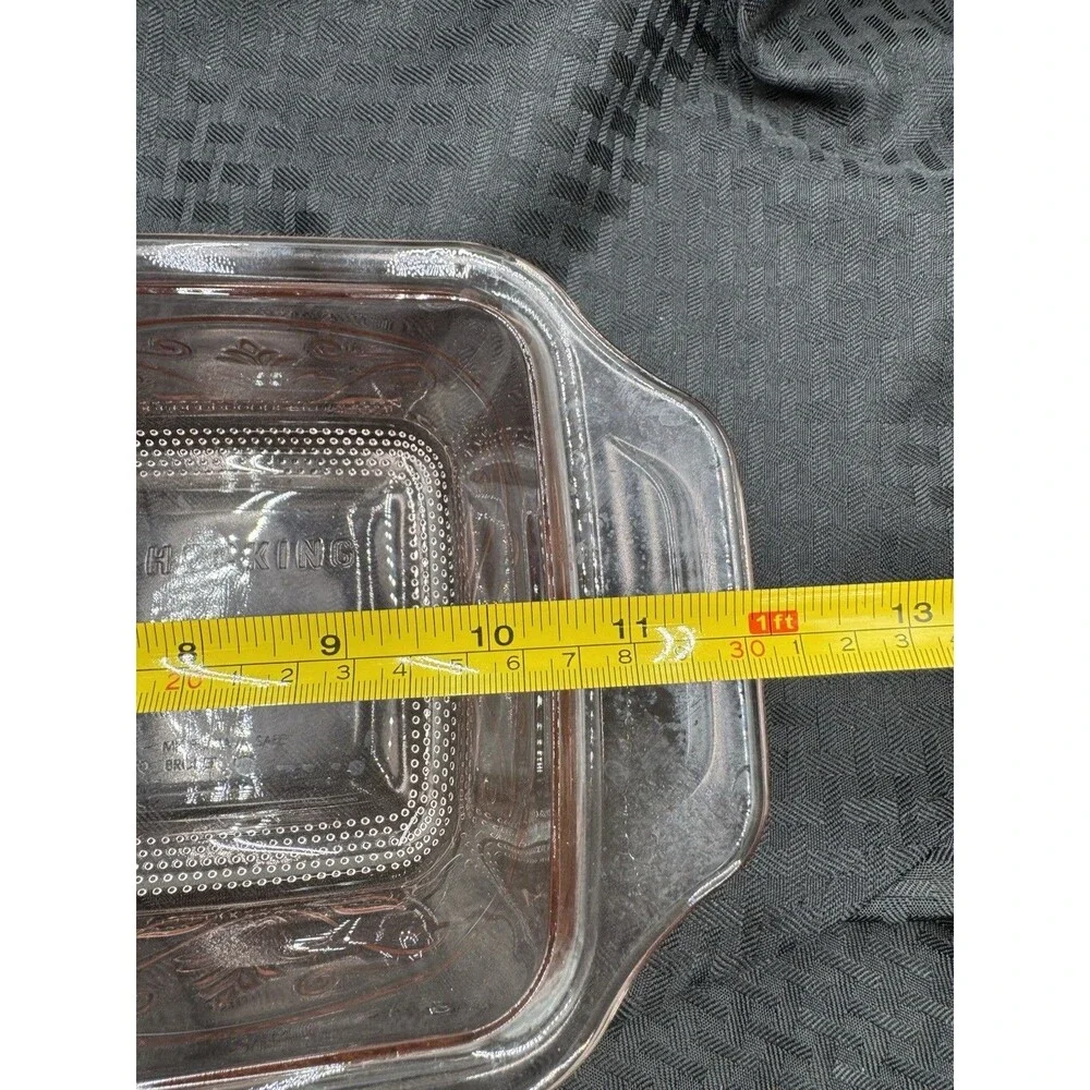 Anchor Hocking Rose water Laurel  Baking Pan Casserole Dish Pink USA